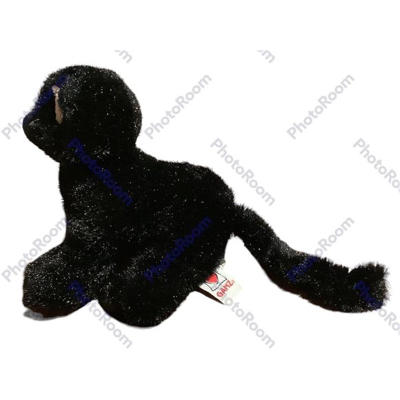 Gantz Webkinz Shimmery Black Cat Green Eyes Long Tail Soft Plush Stuffed Animal - Picture 6 of 12